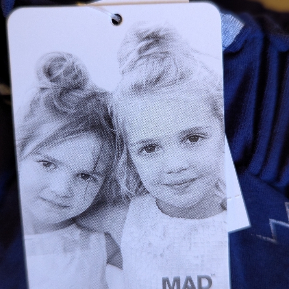 Mila & Emma 3T Habitual toddler girl Blue and White Stumpef Ruffle Shorts pocket - Picture 5 of 13